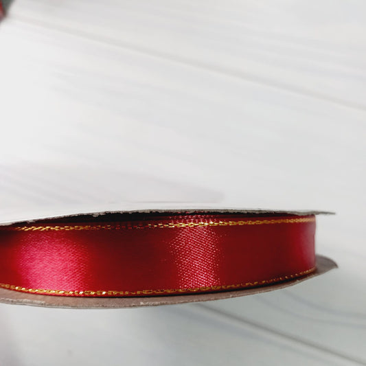CINTA SATIN CON BORDE DORADO 50 MT - BURDEO