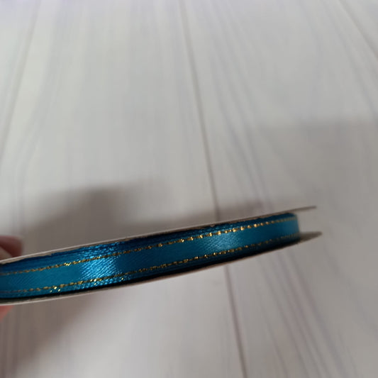 CINTA SATIN CON BORDE DORADO 7mm 50 MT - CALIPSO