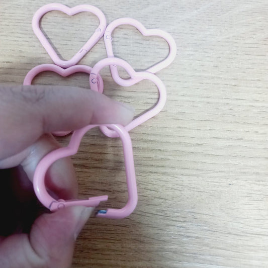Mosquetón corazón Rosado 5un