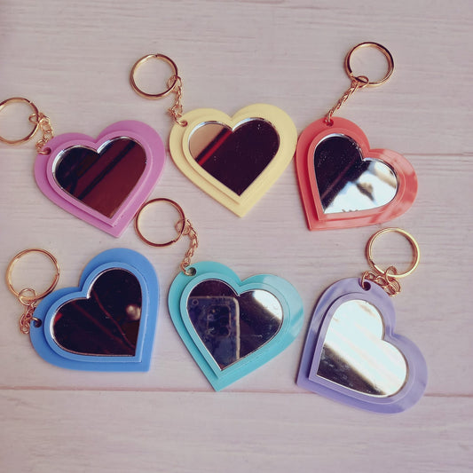 Llavero acrílico espejo para personalizar miX colores - DISEÑO CORAZON