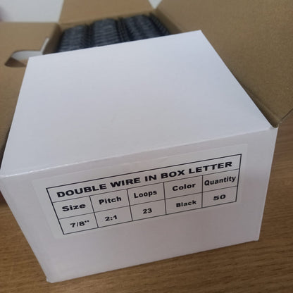 Caja 50 anillos 22mm paso 2:1 - NEGRO