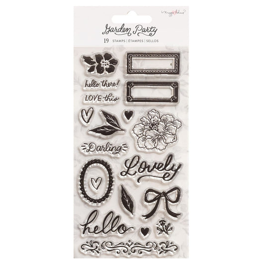 AC - MAGGIE HOLMES - GARDEN PARTY - CLEAR (19 PIECE) STAMP TIMBRE SILICONA