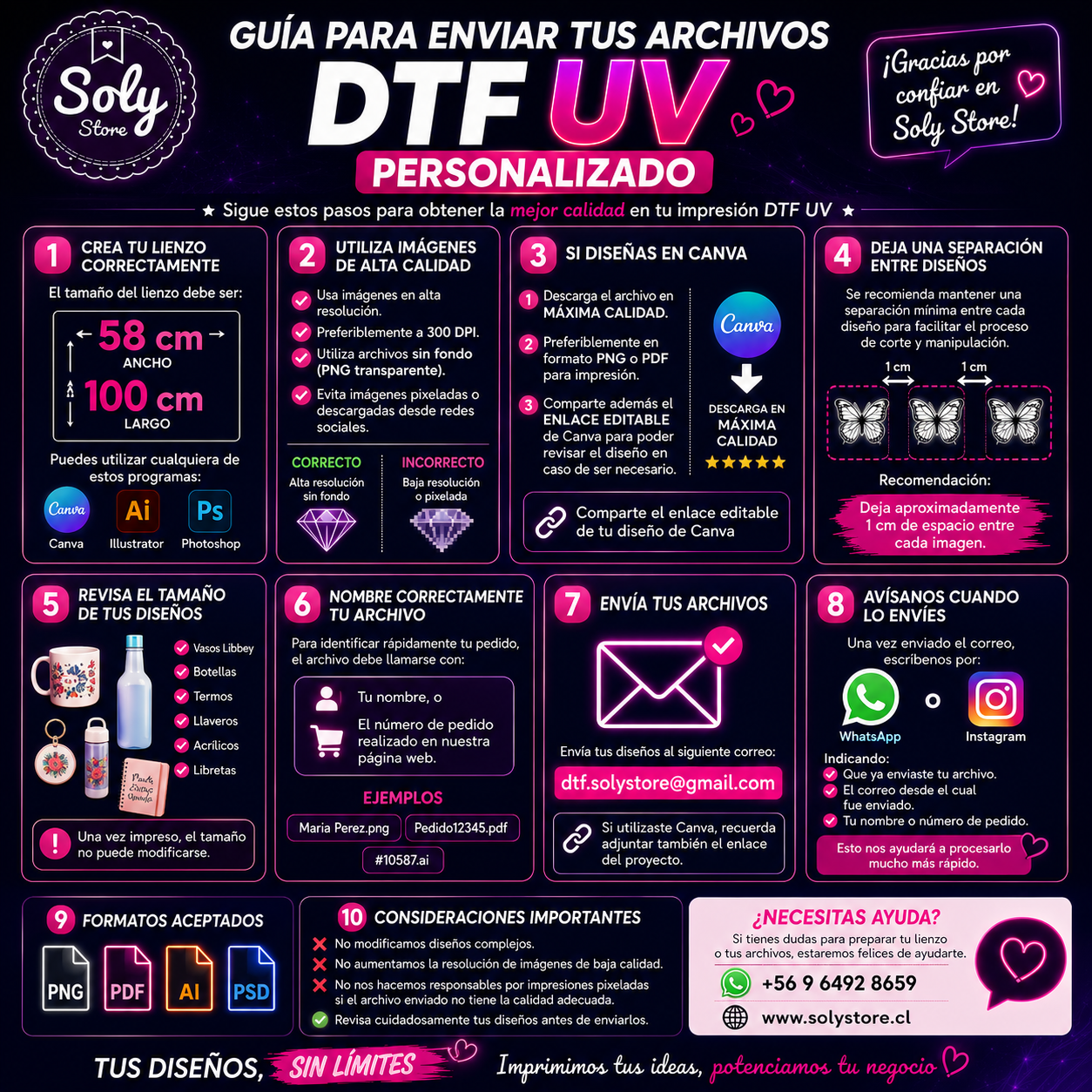 DTF UV PERSONALIZADO POR METRO