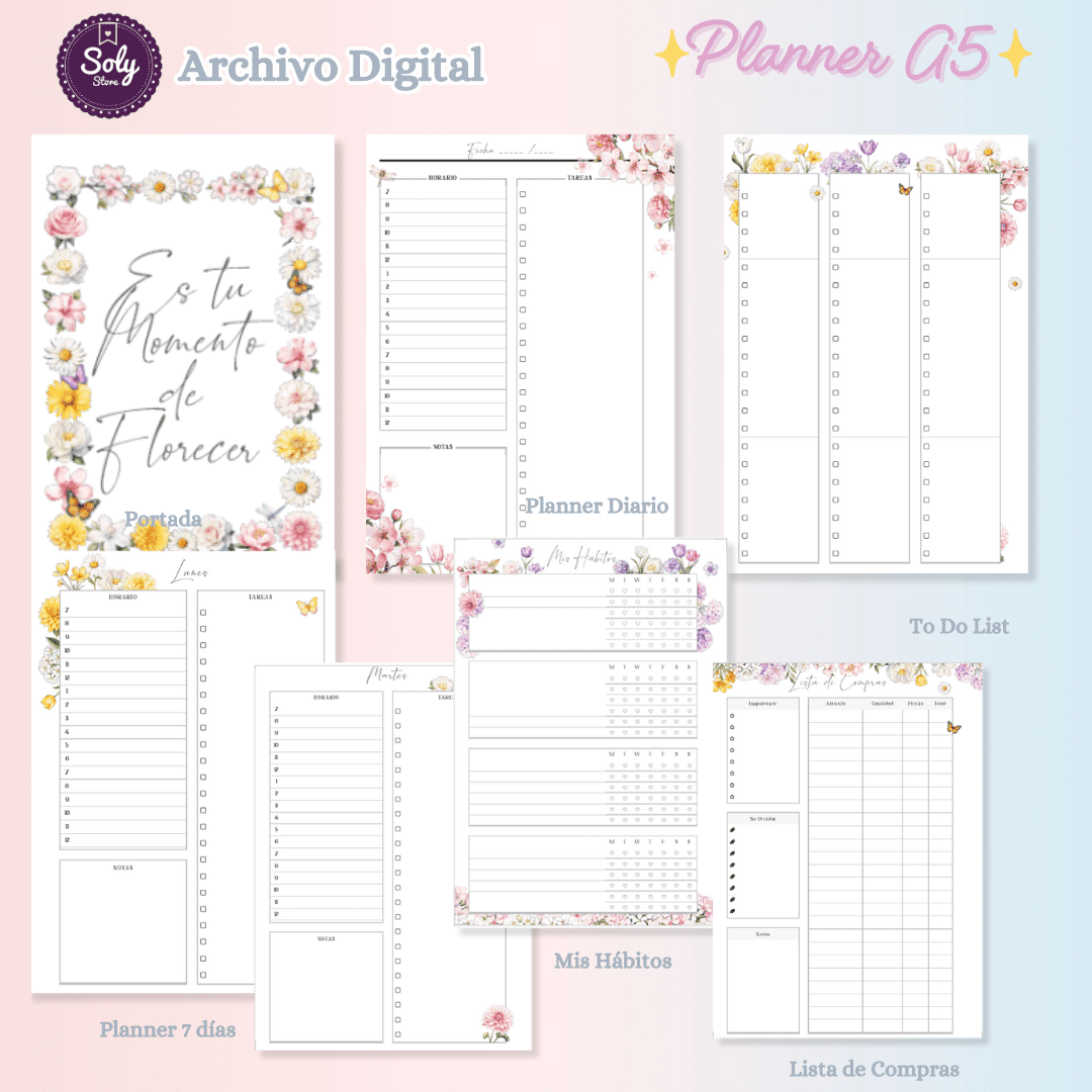 *Archivo Digital* Planner A5 Primavera