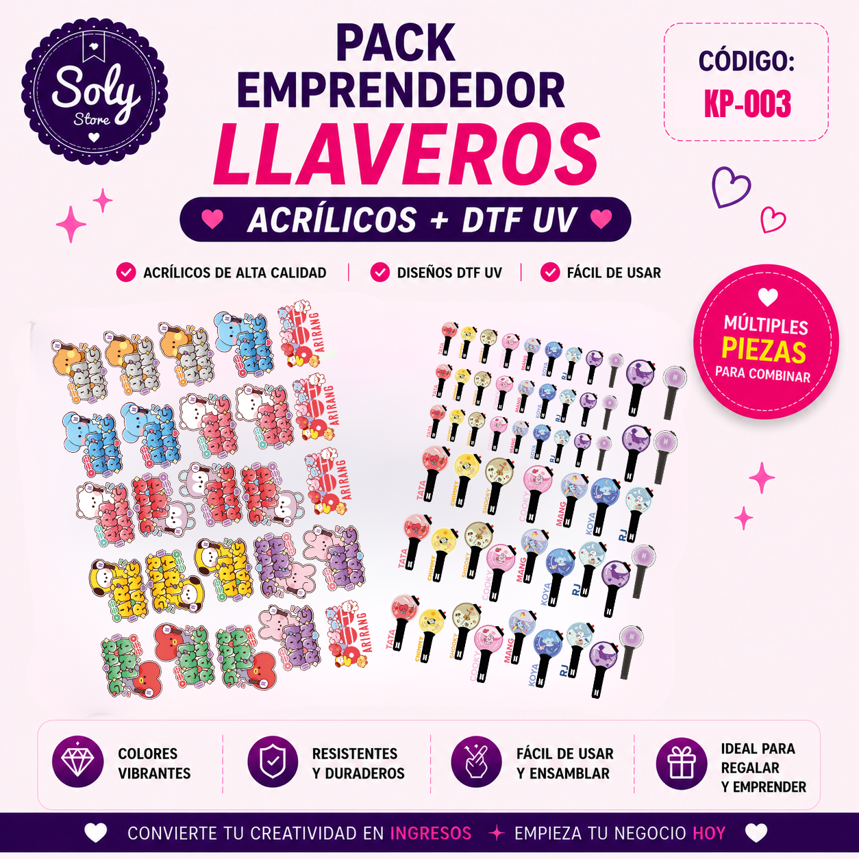 PACK EMPRENDEDOR ACRÍLICO + DTF UV / KP-003