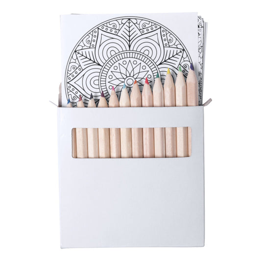 Set lápices + láminas para colorear - pack 10 un