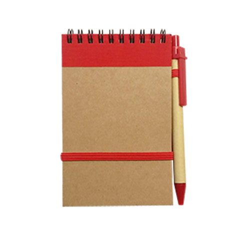 Pack 10 un libreta ecológica ROJO con lápiz (Copia)