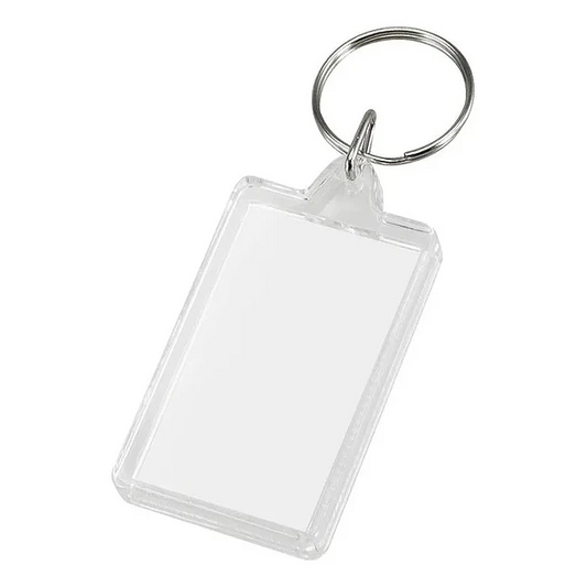 Llavero rectangular acrílico, calidad AAA